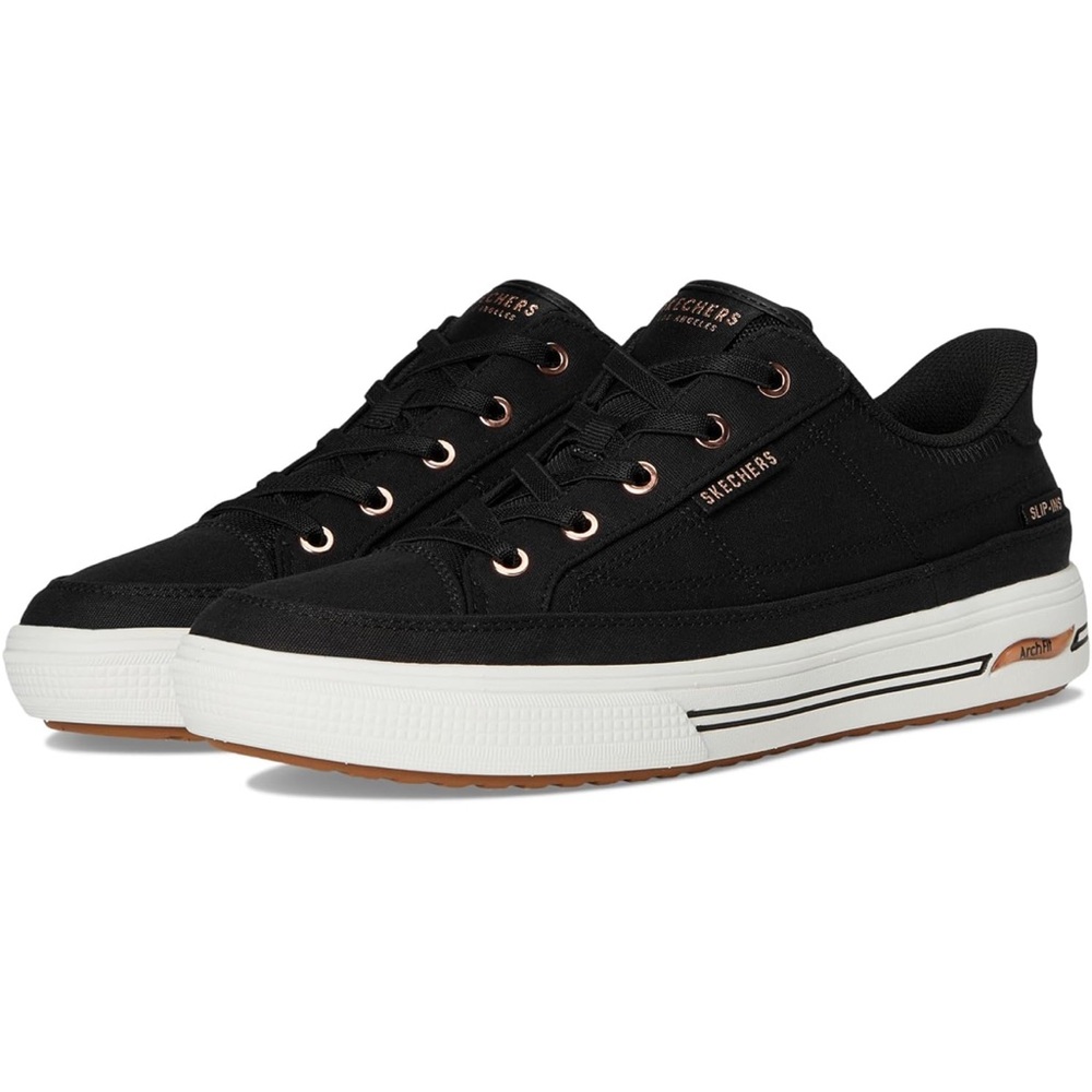 Skechers Black arch support slip on no tie sneaker